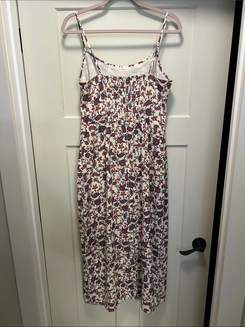 Abercrombie & Fitch Cream Floral Maxi Dress Red Navy Print Size L